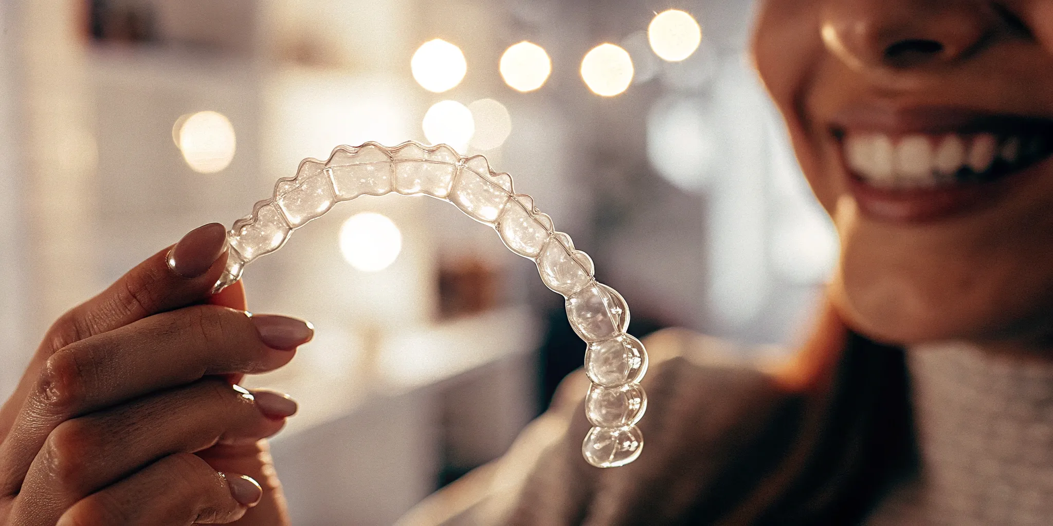 Clear aligners for straighter teeth.