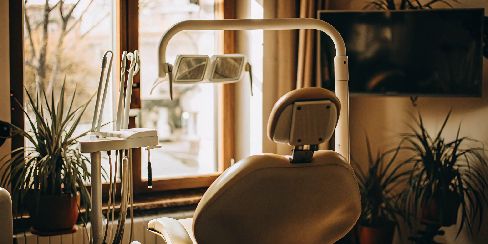 Baton Rouge cosmetic dentistry chair in naturally lit office.