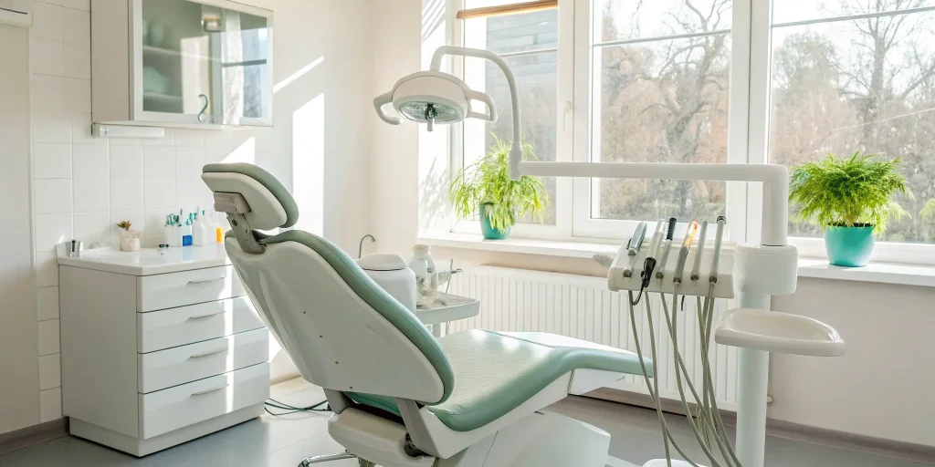 Same-day dental implants procedure in modern dental office.