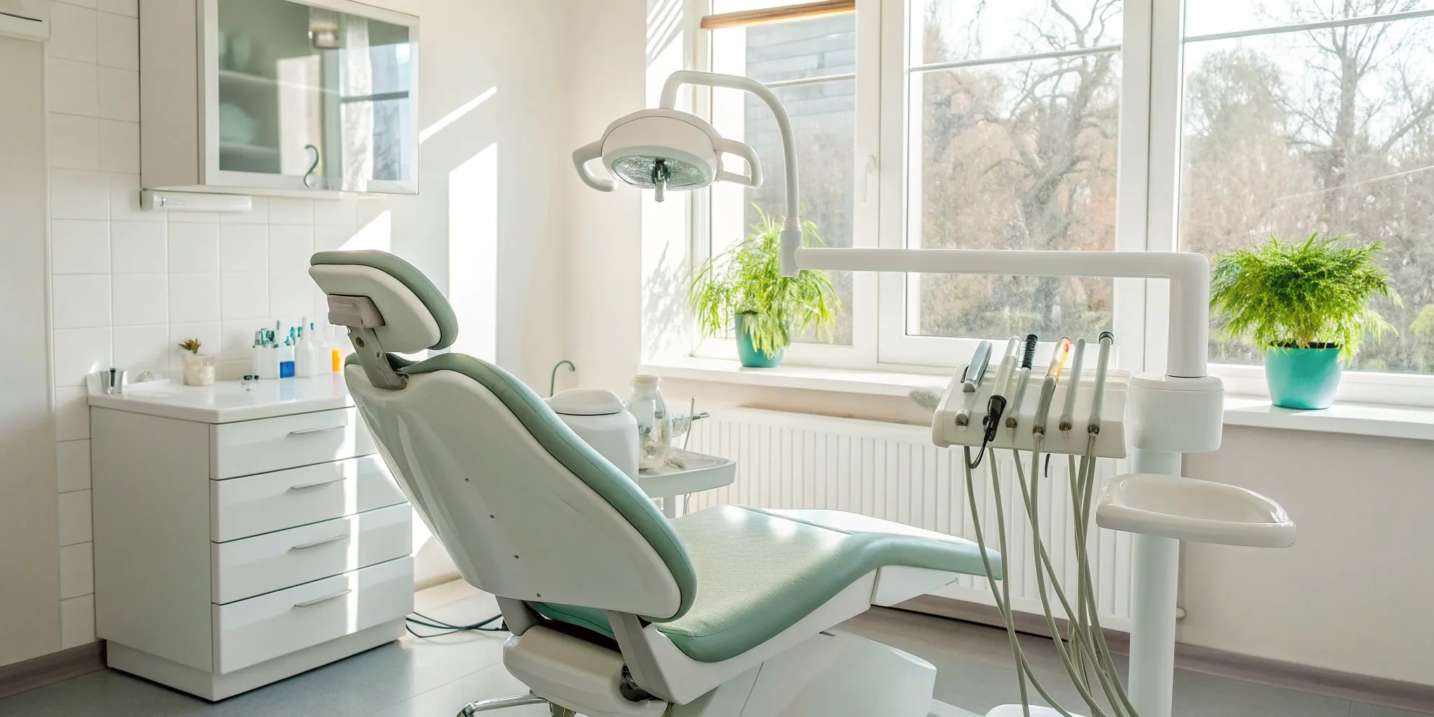 Same-day dental implants procedure in modern dental office.
