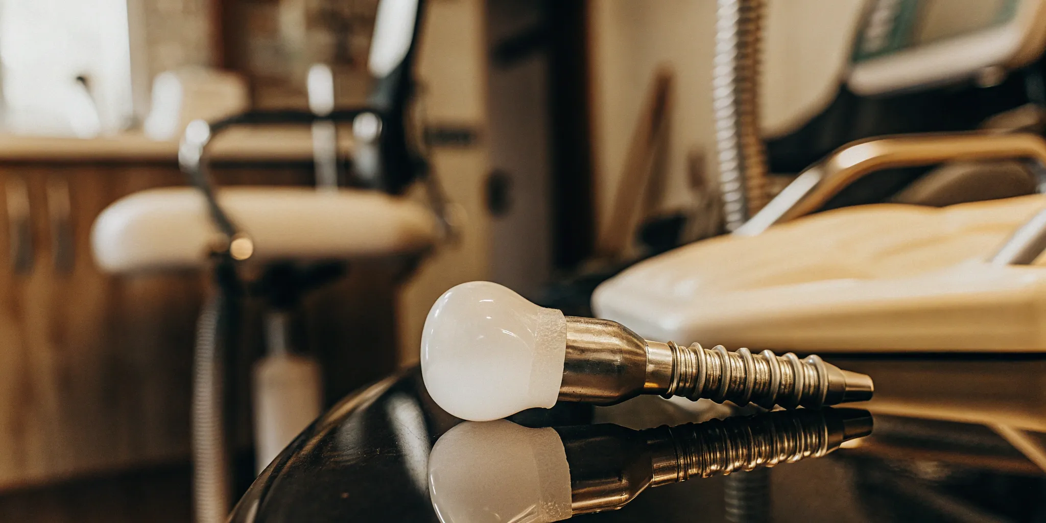 Zirconia all-on-4 dental implant.