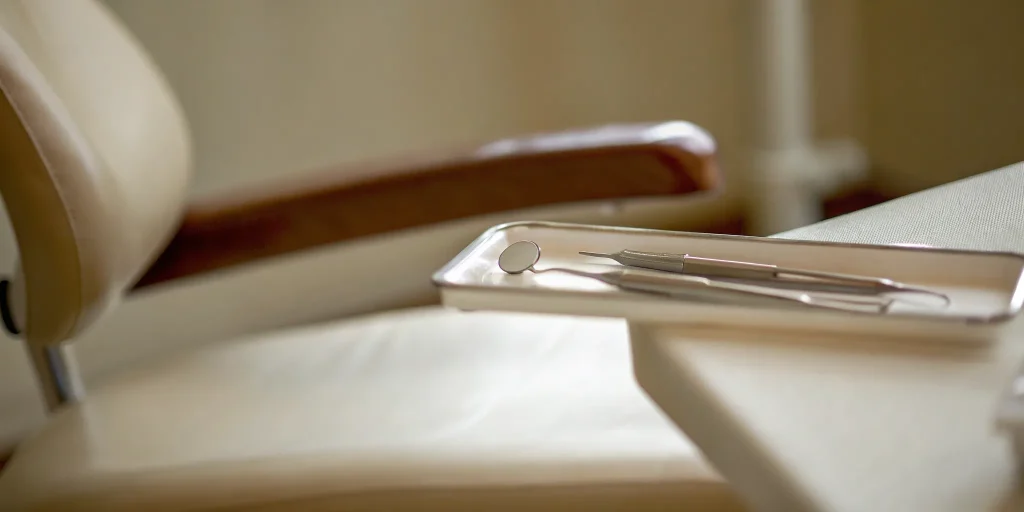 Dental chair and tools ready for an emergency dental care visit.