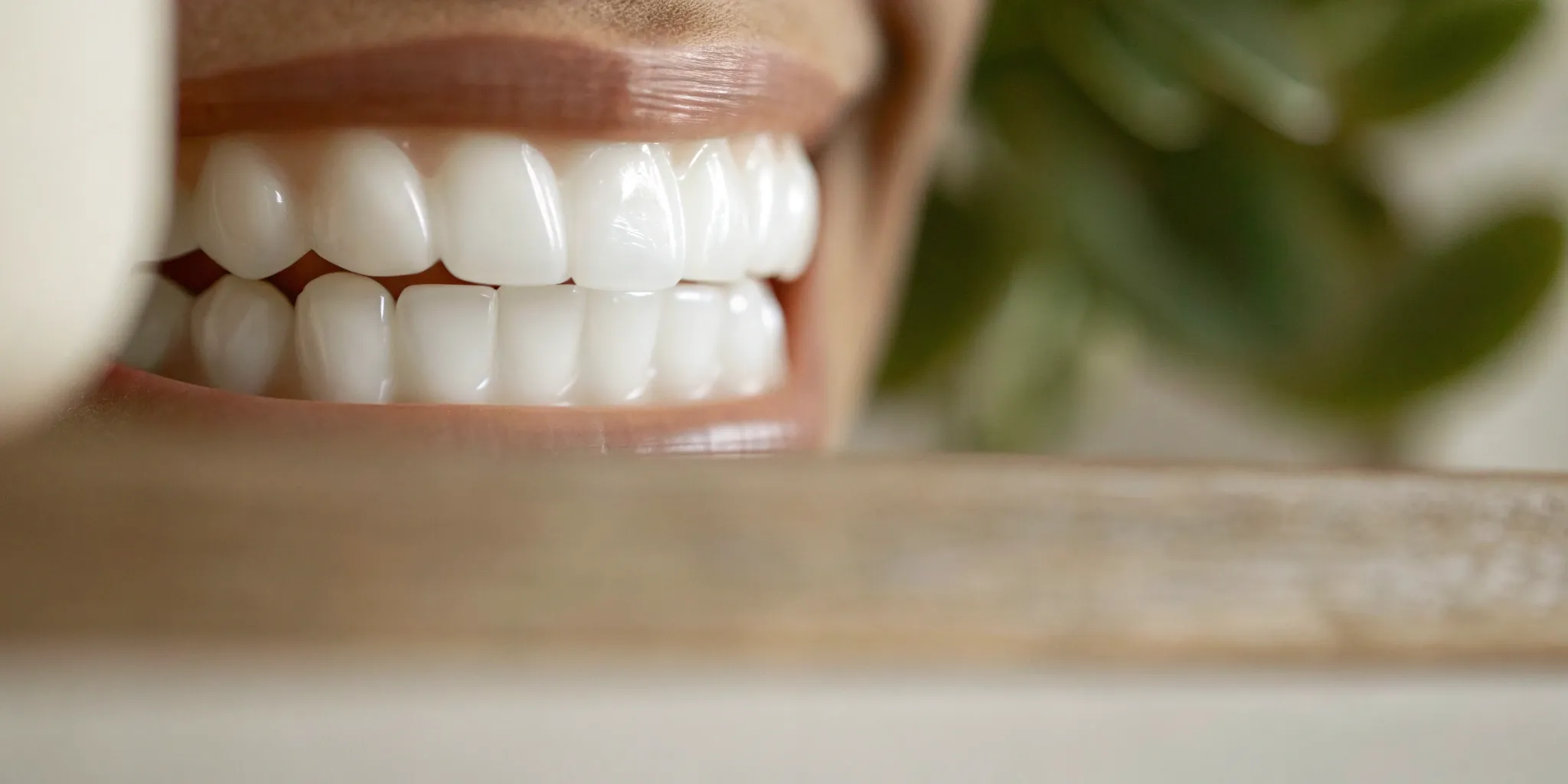 A woman's bright, confident smile after her smile makeover.