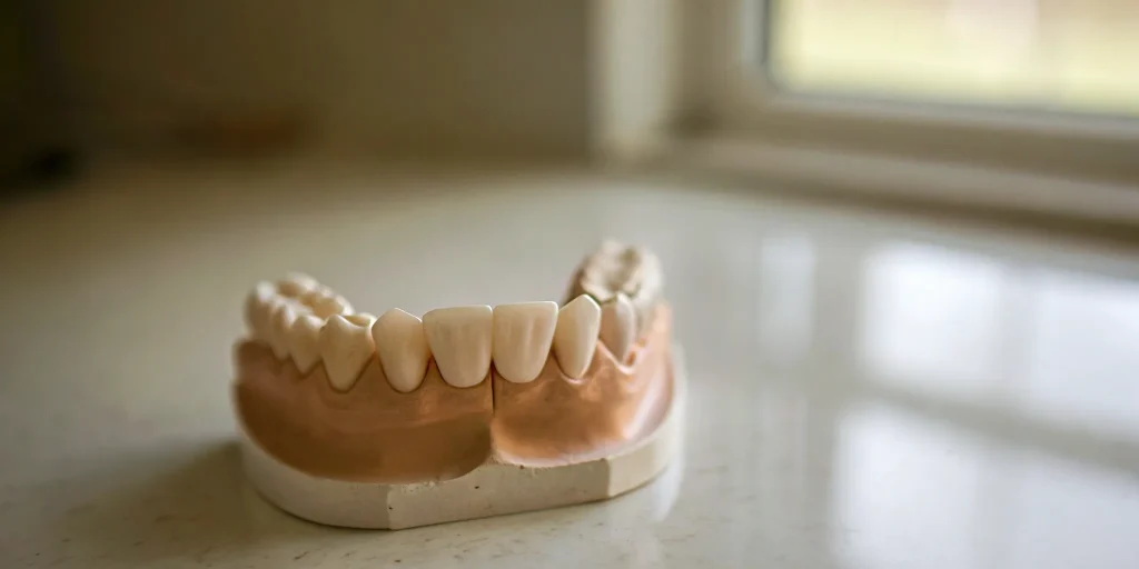 Zirconia full arch dental implant model, a factor in the final treatment cost.